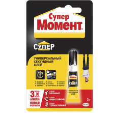 Клей универсальный Момент Супер 3 г в шоубоксе