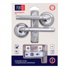 Ручка дверная Punto LM/A SET45R.TL54.REX/HD CP-8 45665 с защелкой хром   