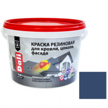 Краска резиновая Dali для кровли, цоколя,фасада синяя 3 кг