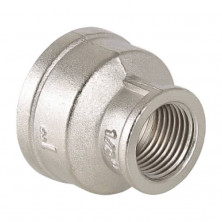 Муфта латунь никель переходная Ду 15х10 (1/2"х3/8") ВР/ВР VALFEX VF.240.N.012.038
