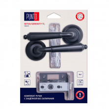 Ручка дверная Punto LM/A SET45R.TL54.SERENITY/HD BL-24 45669 с защелкой черный   