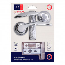 Ручка дверная Punto LM/A SET45R.TL54.VIOLA/HD CP-8 45673 с защелкой хром   