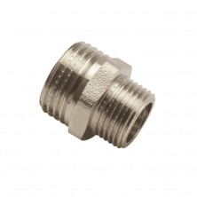 Ниппель латунь никель переходной Ду 40х20 (1 1/2"х3/4") НР AQUALINK 02362