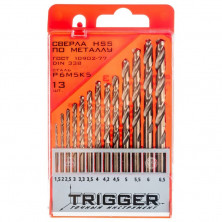 Набор сверл по металлу Trigger 74342 Р6М5К5 1,5-6,5 мм 13 штук