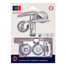 Ручка дверная Punto LM/A SET45R.TL54.VIOLA/HD SN/CP-3 45675 с защелкой матовый никель/хром   